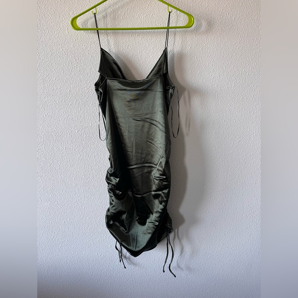 New dark green dress with ties on the side